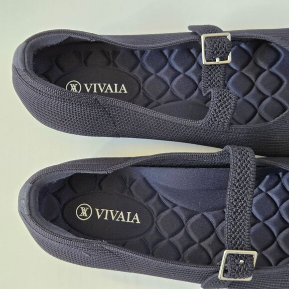 Vivaia Shoes Womens 42 /10.5 Navy Blue Margot Square Toe Mary Jane - Picture 10 of 10